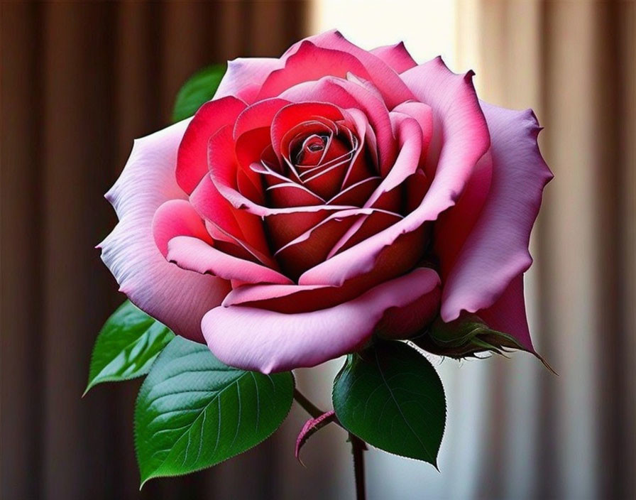 Pink and Red Rose with Soft-focus Background