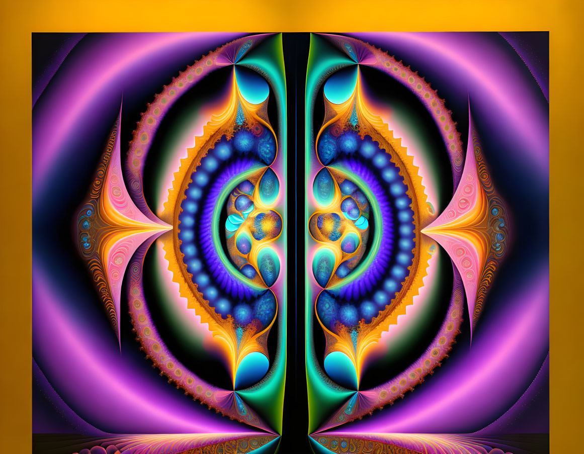 Symmetrical Fractal Design with Vibrant Color Palette