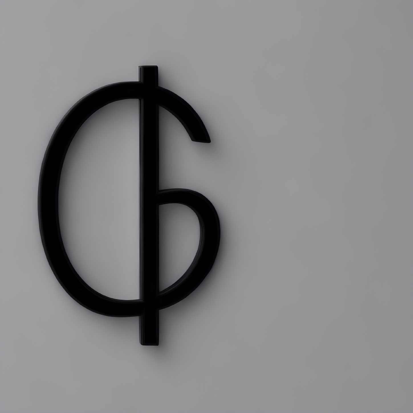 Black Dollar Sign Symbol Mounted on Light Grey Wall: Symbolizing Currency or Finance