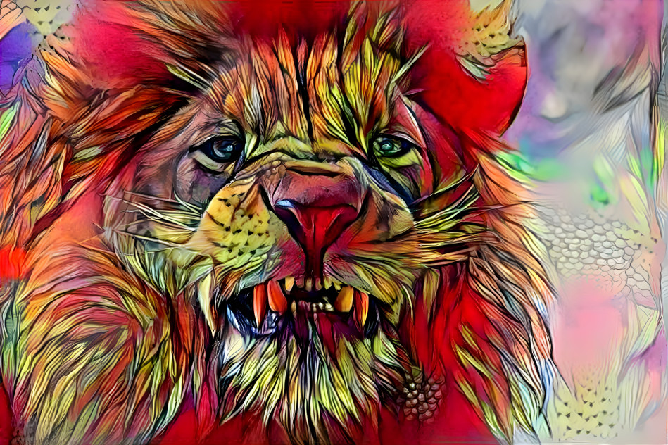 angry lion 