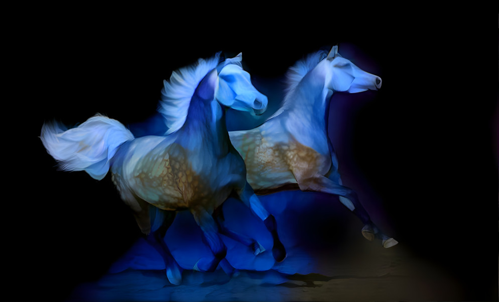 Blue horses