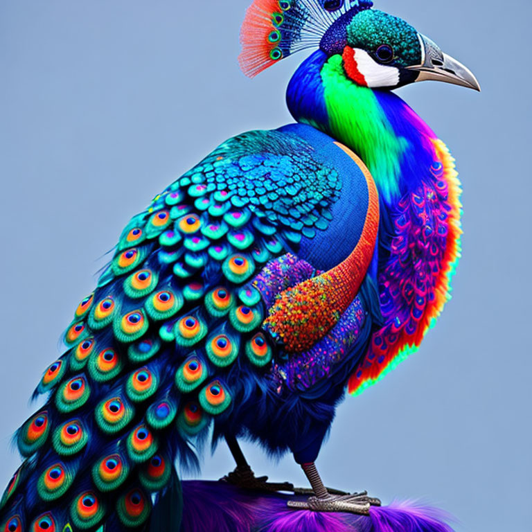 Colorful Peacock Displaying Vibrant Feathers