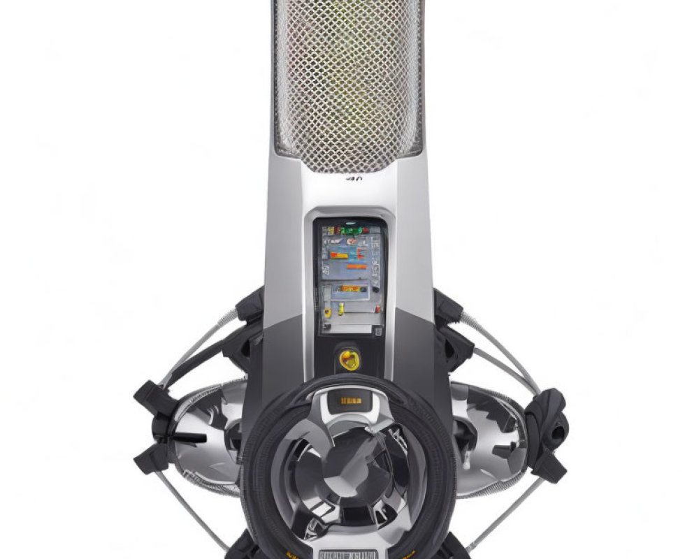 Portable PA System with Central Speaker, Control Panel, and Multiple Microphones