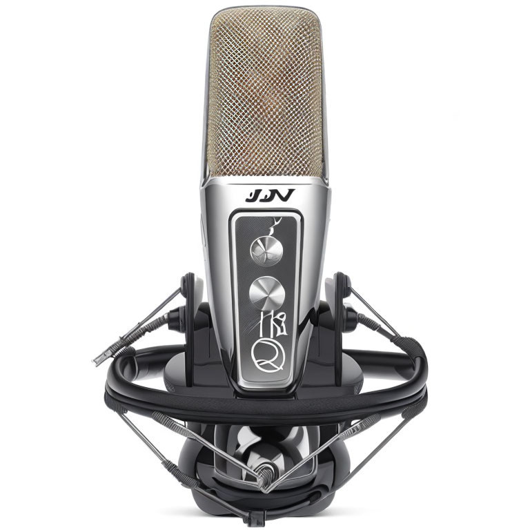 Condenser Microphone with Shock Mount and Pop Shield for Studio Recording and Broadcasting