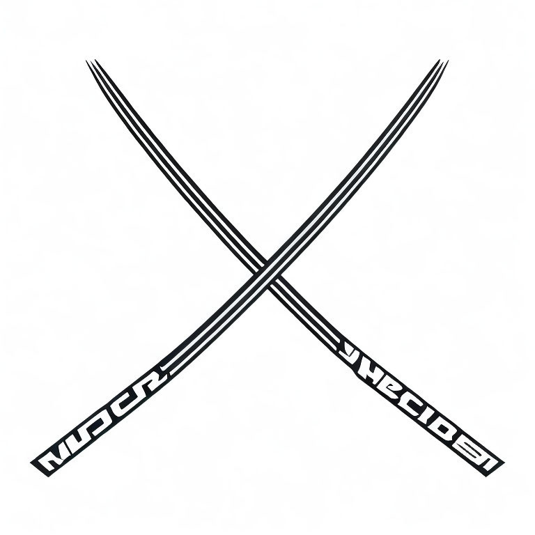 Black crossed drumsticks on white background with "VIC FIRTH" branding