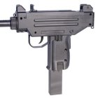 Modern Grey Submachine Gun with Vertical Grip and Picatinny Rail