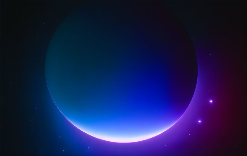 Blue and Purple Gradient Celestial Body Backlit by Light Source