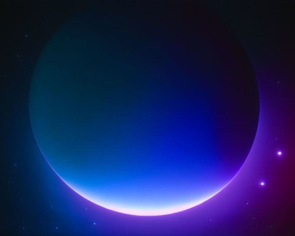 Blue and Purple Gradient Celestial Body Backlit by Light Source