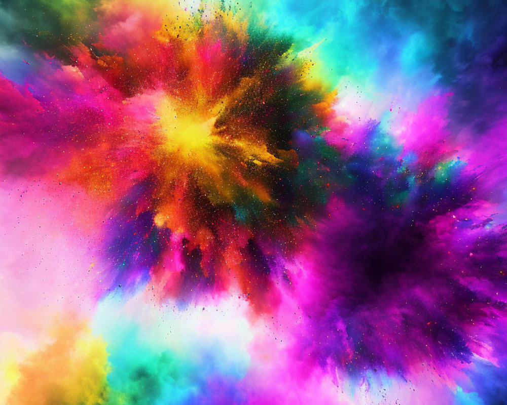 Colorful Rainbow Explosion on Dark Background