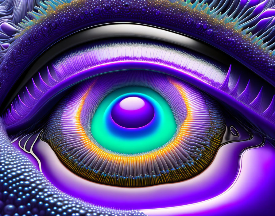 Abstract Eye Structure in Vibrant Digital Art