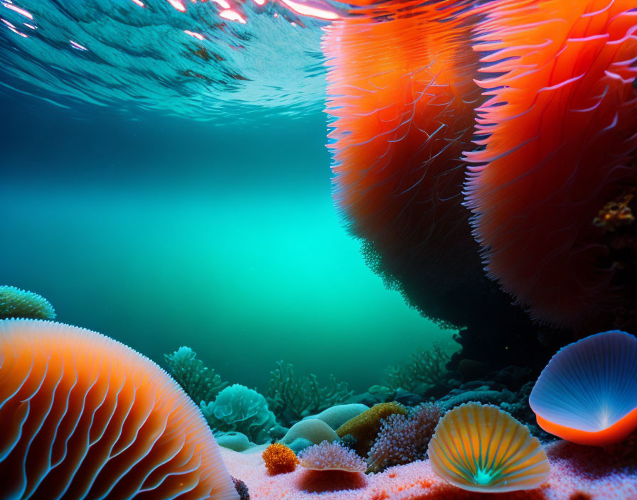 Colorful Coral Reef Teeming with Marine Life