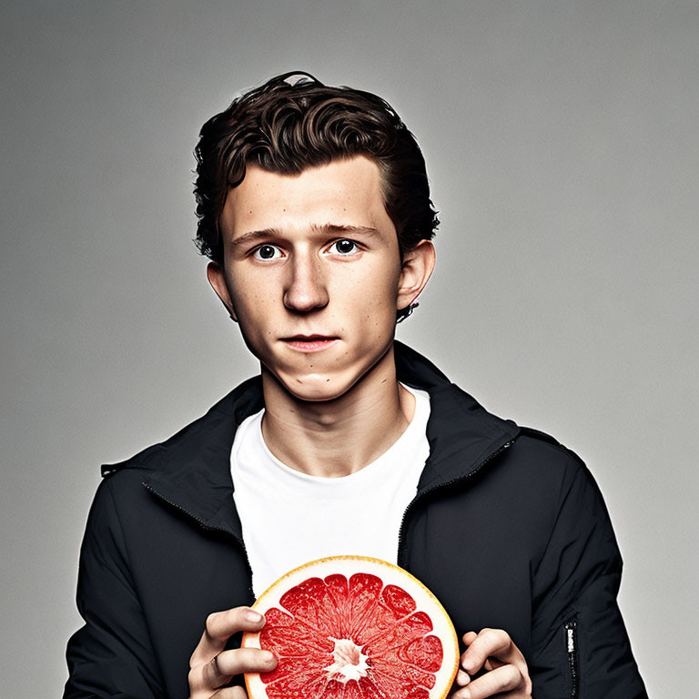 Tom Holland Eating a Grapefruit