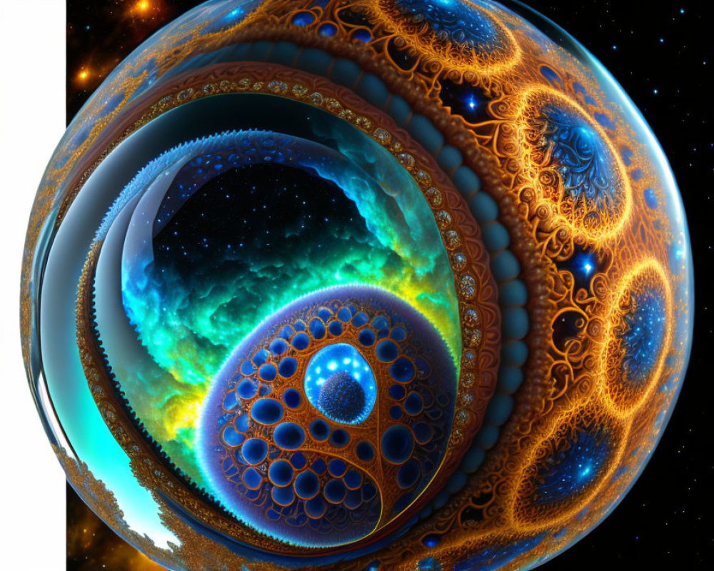 Colorful Fractal Patterns in Cosmic Space Art