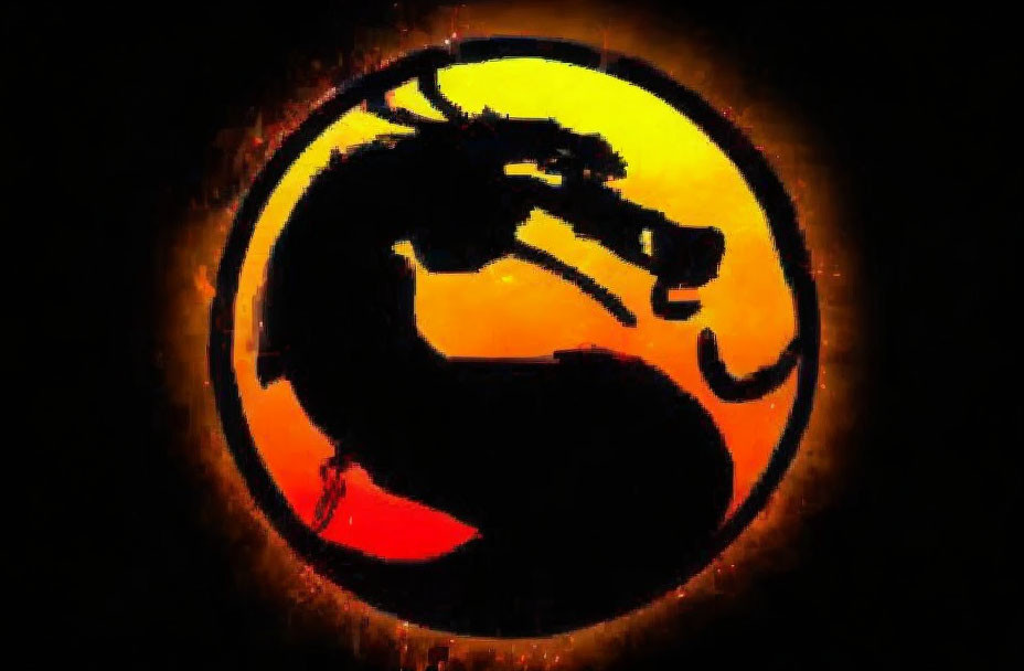 Silhouette of Unicorn with Flowing Mane in Glowing Orange and Red Circle