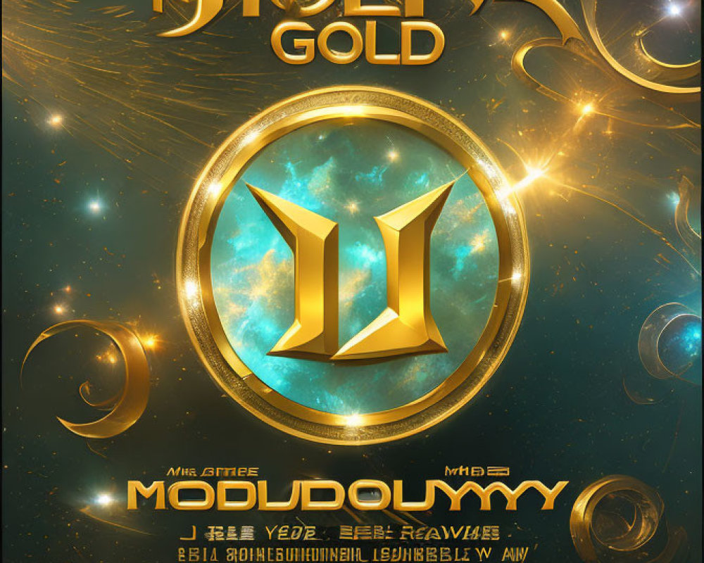 Golden-accented movie poster with cosmic background and "Mold 2 Gold" title in Roman