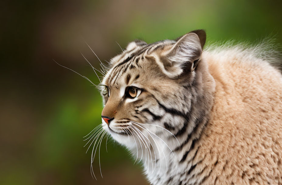 Bobcat with Prominent Whiskers and Tufted Ears in Close-Up Shot