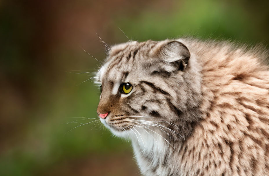 Close-Up of Manul Cat with Yellow Eyes and Fluffy Ears