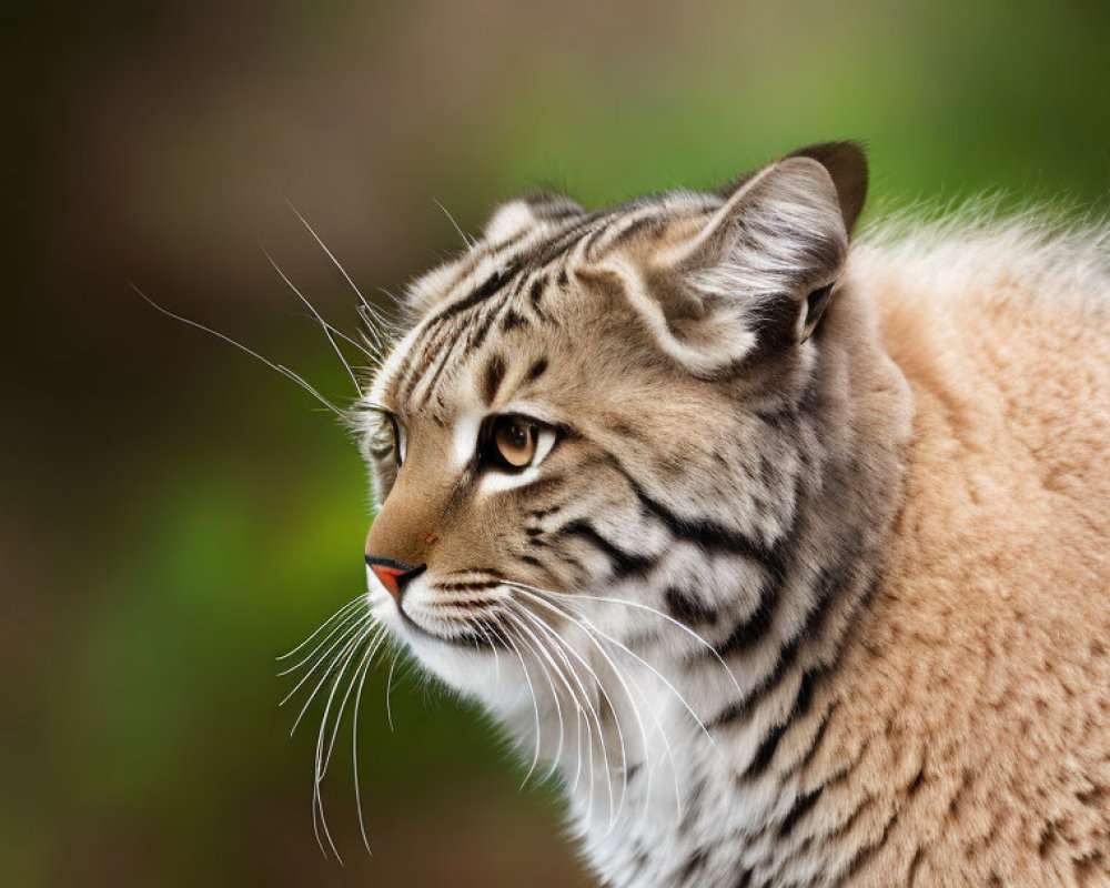 Bobcat with Prominent Whiskers and Tufted Ears in Close-Up Shot