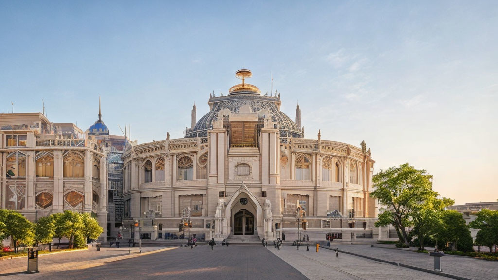 Neoclassical Building with Dome and Intricate Facades