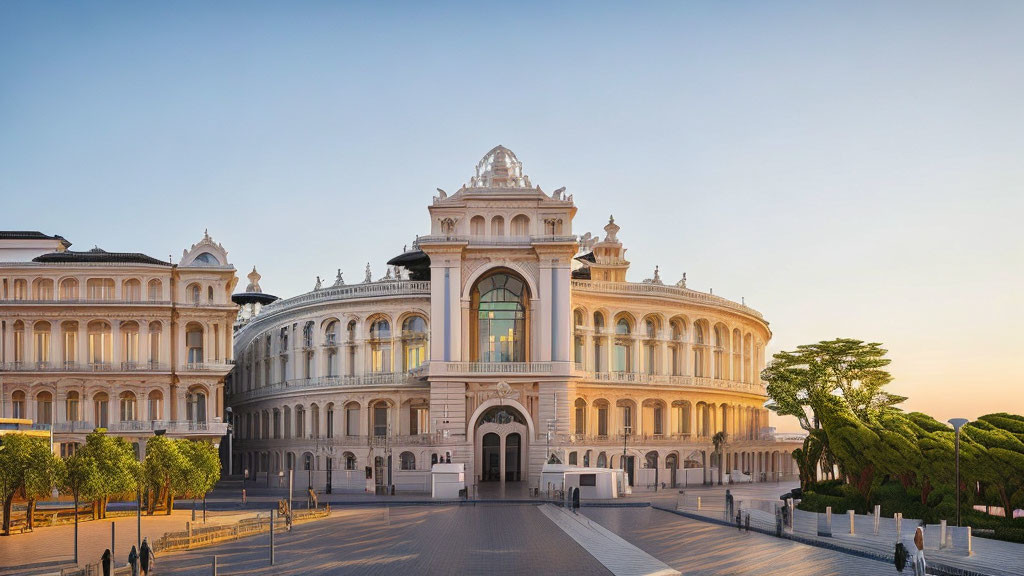 Historical Building with Grand White Facade and Intricate Details