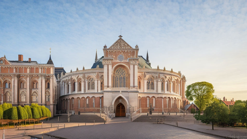 Gothic and Renaissance architecture in elegant building facade