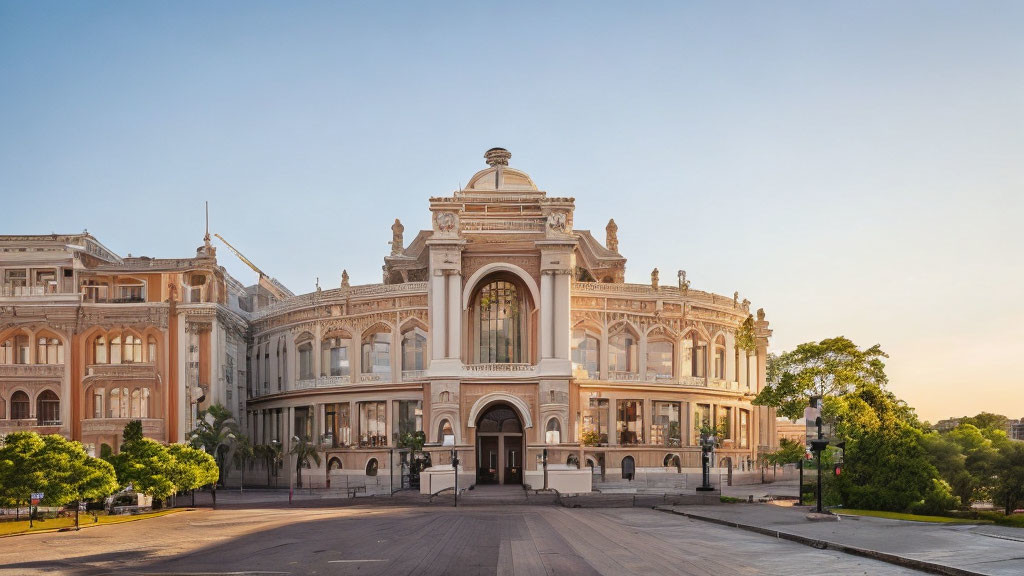 Neoclassical building with central dome and grand arches