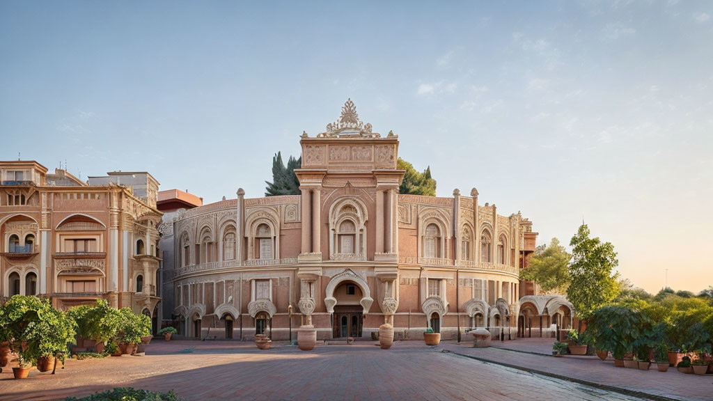 Elaborate Building with Arches and Grand Entrance