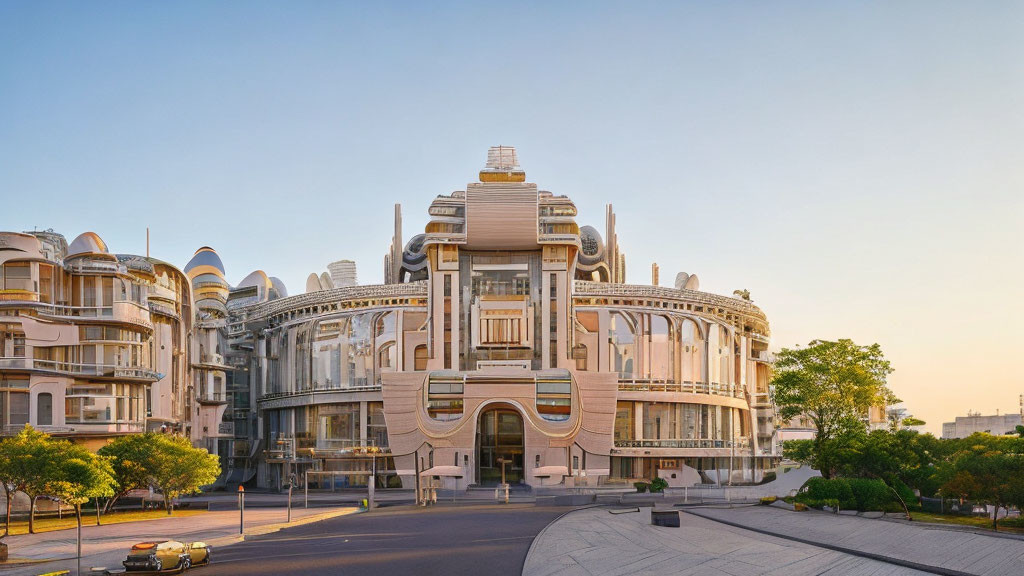 Ornate Art Deco Architecture with Circular Design Elements