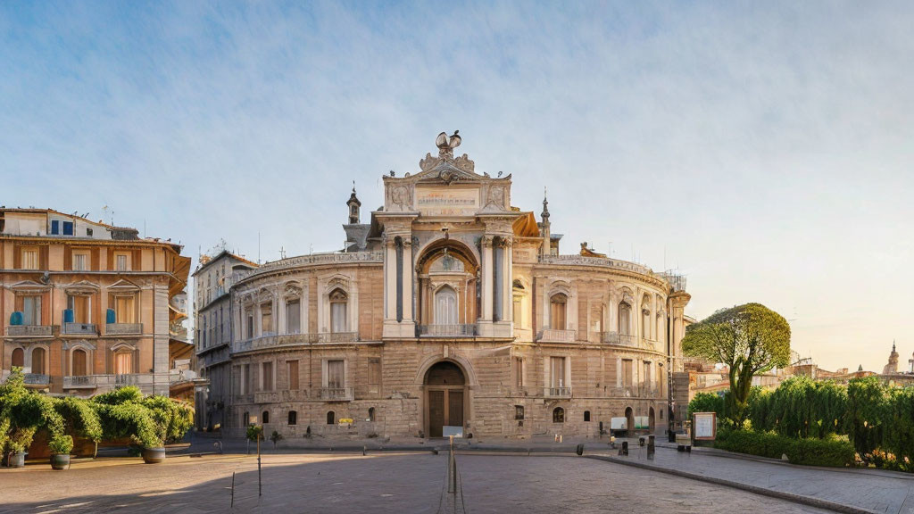 European Opera House with Classical Architecture and Ornate Decorations