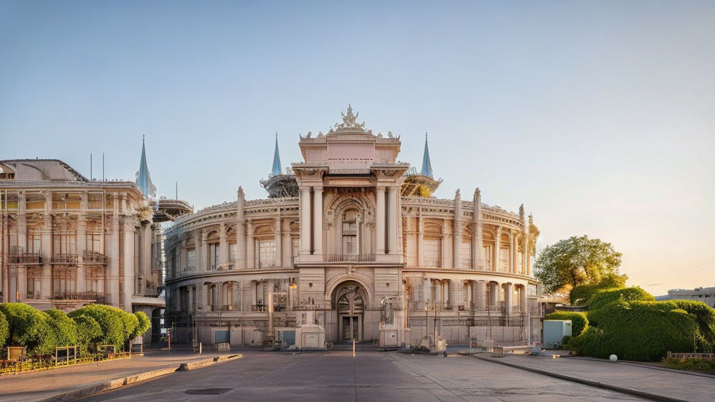 Ornate Neoclassical Building with Intricate Architectural Details