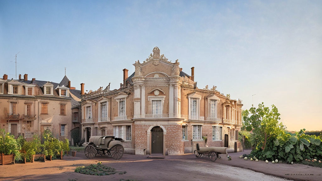 Baroque architectural details in historic European setting.