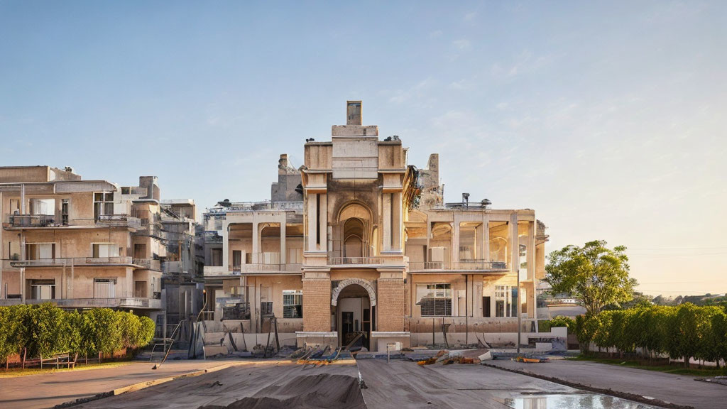 Classical Facade Blends with Modern Apartments and Construction Materials