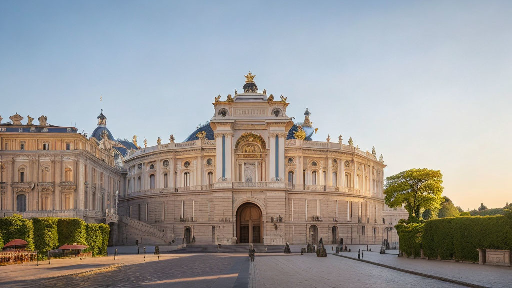 Luxurious European Palace: Intricate Facades, Grand Staircases, Gilded Statues