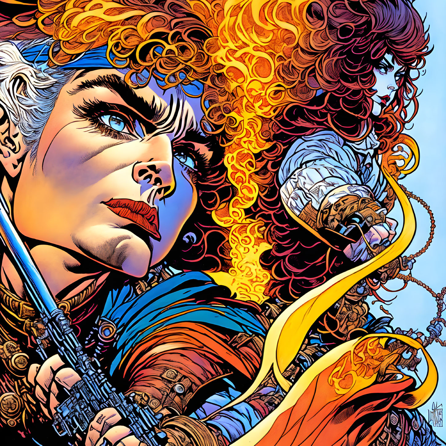 Dynamic Comic Book Characters in Vibrant Colors