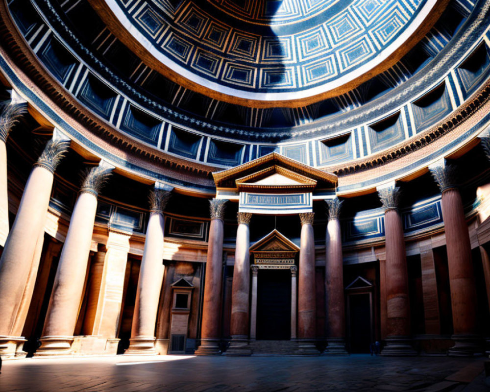 Classical architecture with ornate columns and grand dome