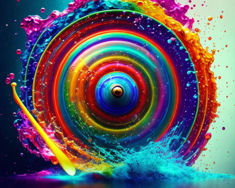 Colorful Liquid Swirl Pattern with Psychedelic Rainbow Effect