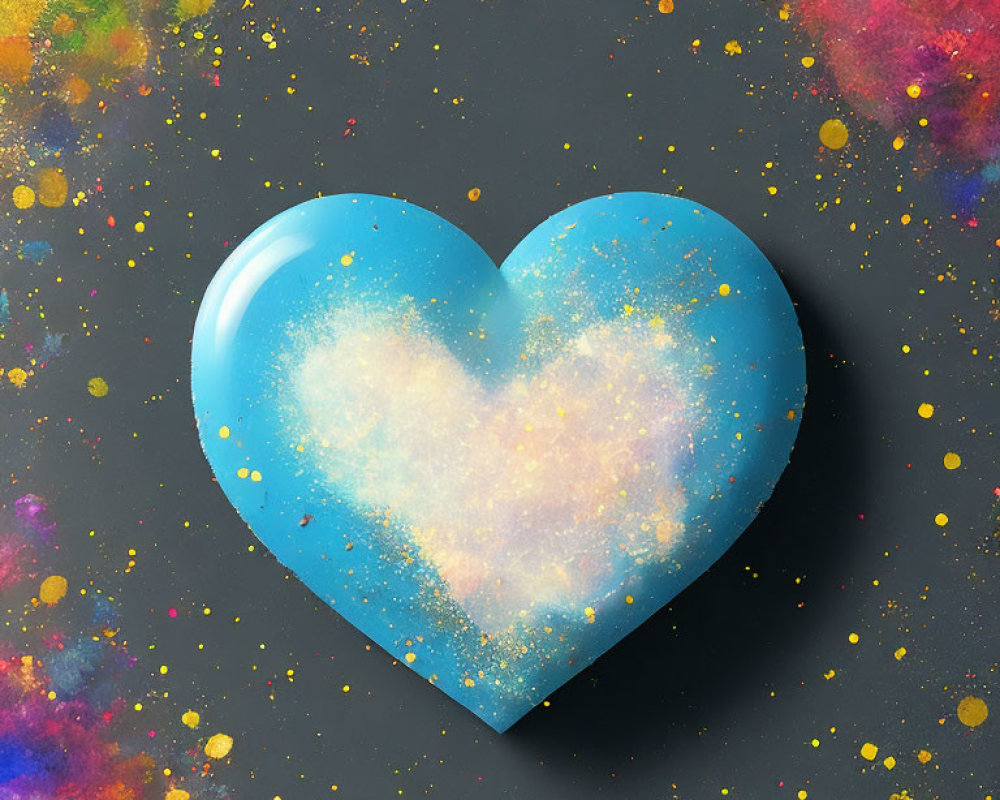 Cosmic Pattern 3D Heart on Galaxy Background