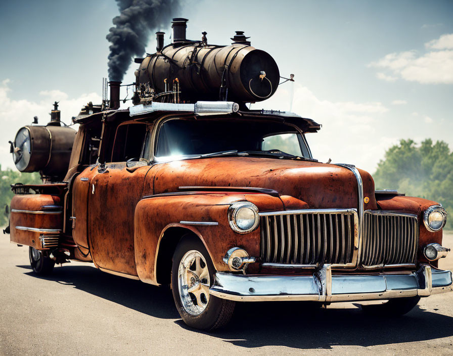  steampunk style convertible car