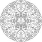 Symmetrical pastel mandala with intricate patterns