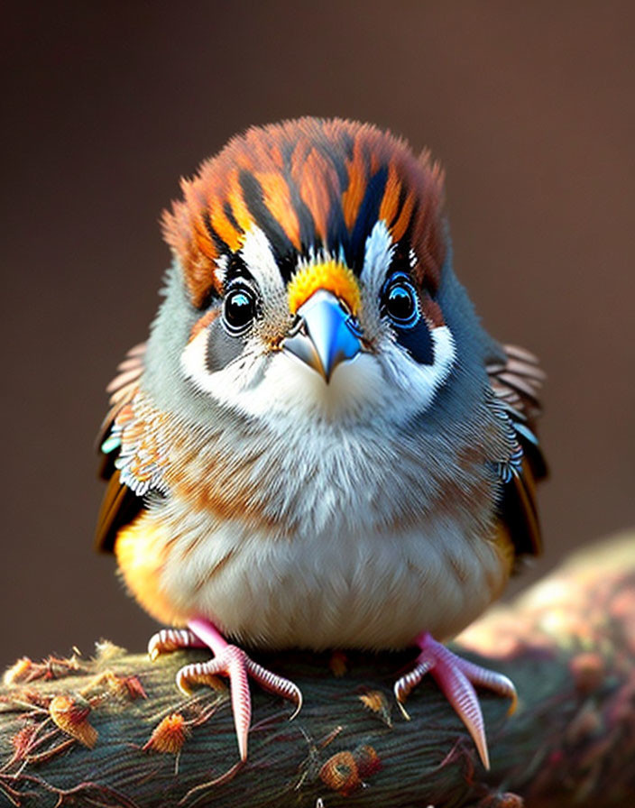 Colorful Bird with Vibrant Feathers and Striking Blue Mask Pattern