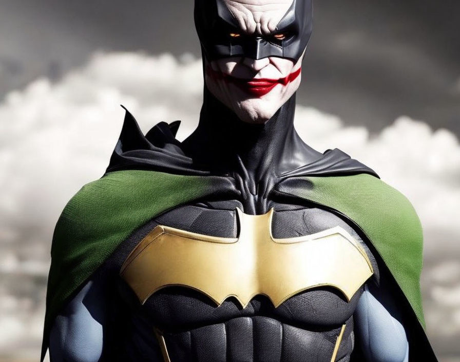 Dramatic Batman costume with stylized design