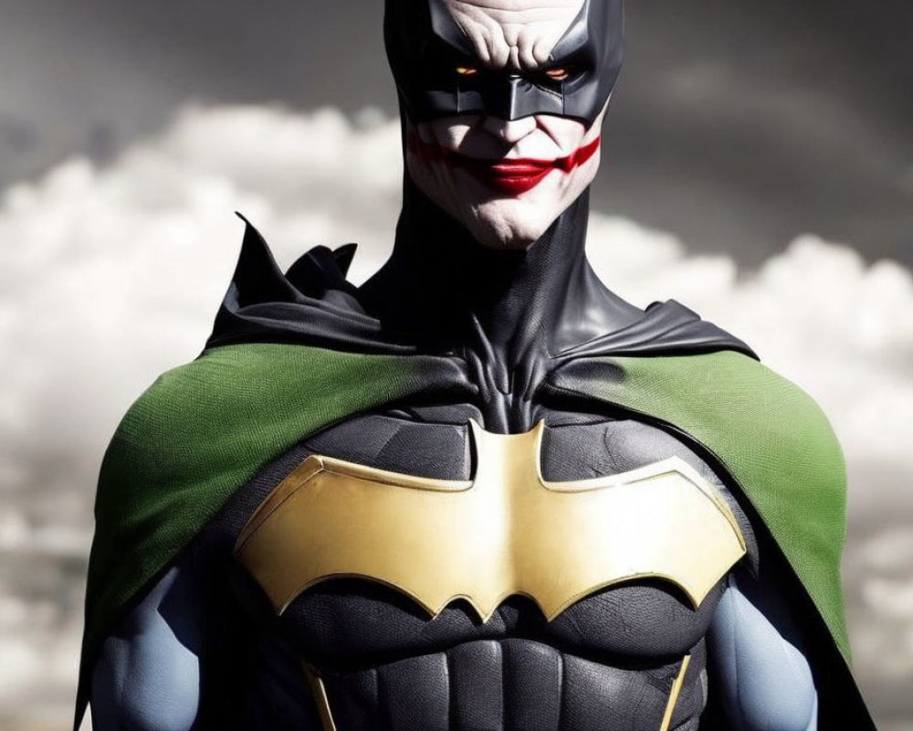 Dramatic Batman costume with stylized design
