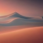 Tranquil desert landscape with smooth sand dunes under a gradient sky at dusk or dawn