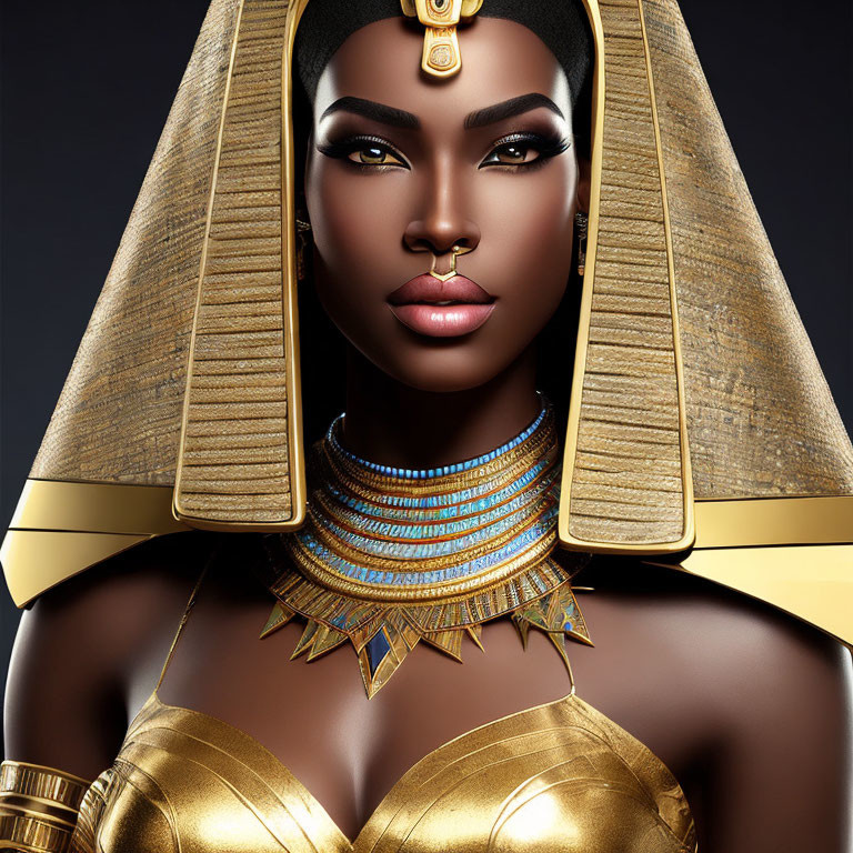 Digital Artwork: Woman in Ancient Egyptian Royalty Style