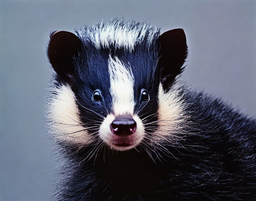 European Badger with Black and White Stripes