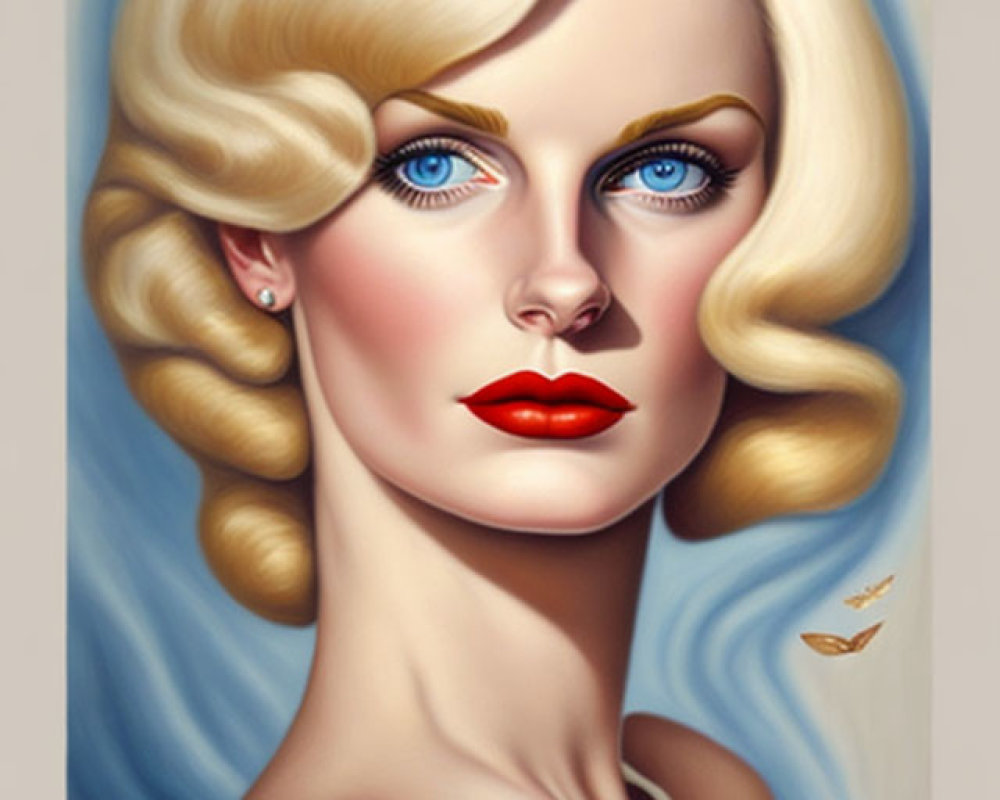 Blonde Woman with Classic Hollywood Glamour