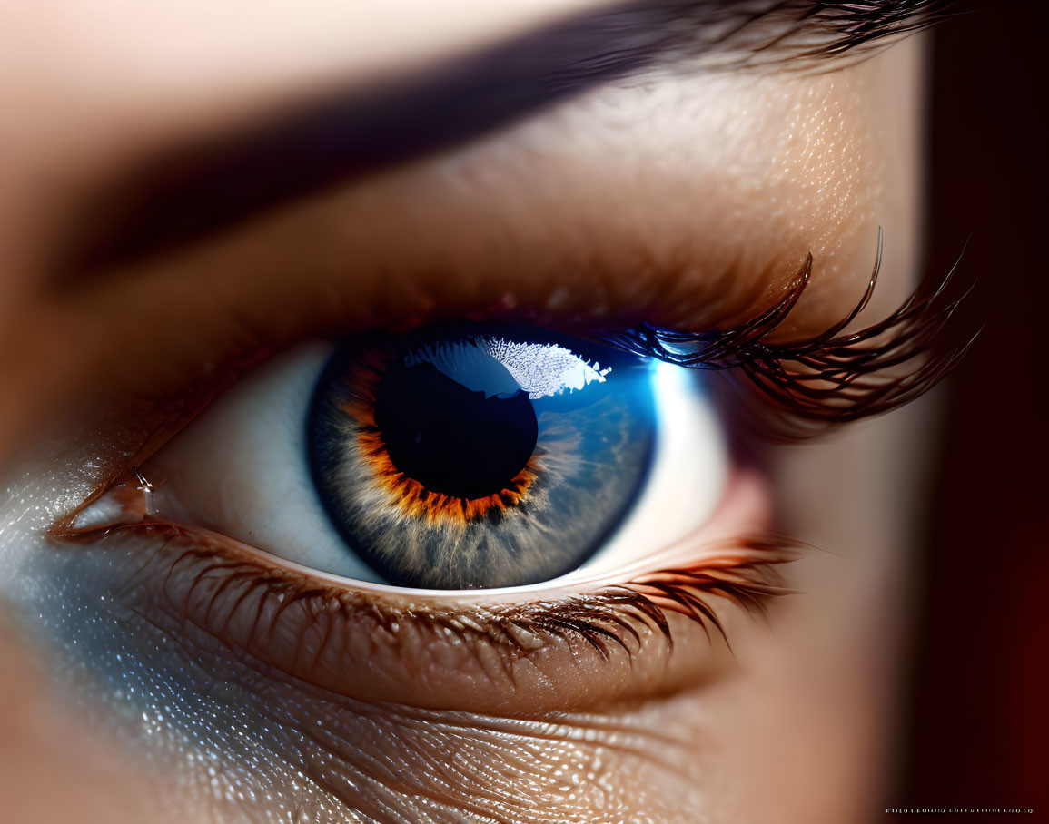 Detailed Human Eye with Iris Patterns and Eyelashes