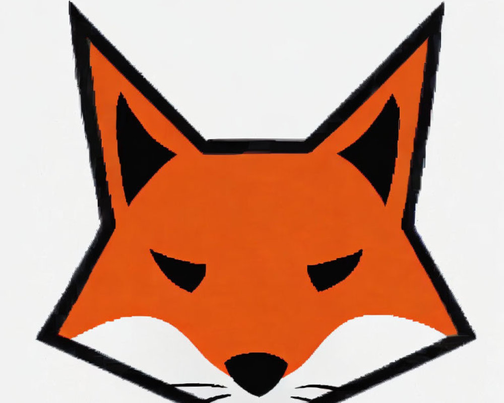 Fox Face Illustration with Sharp Angles and Orange Palette