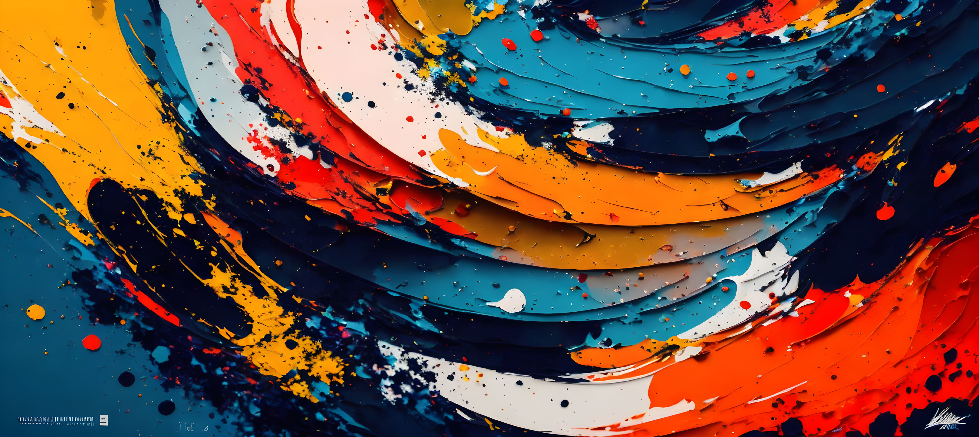 Colorful Abstract Swirl on Dark Background