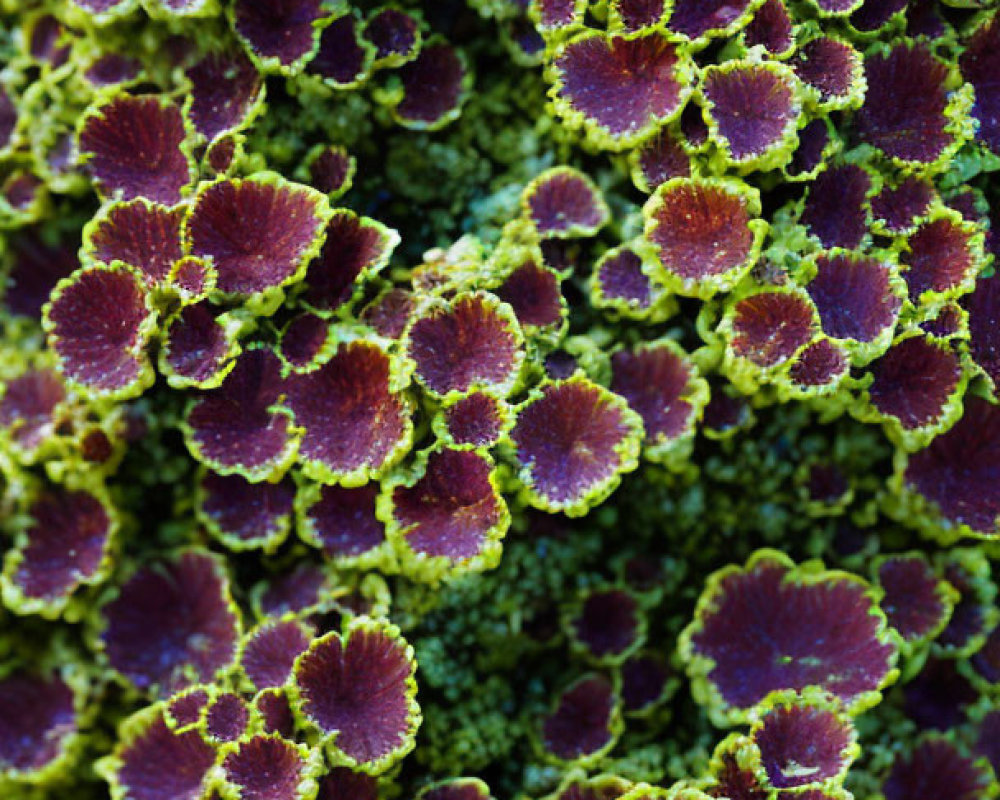 Vibrant green and purple leafy plant with rich texture and color contrast